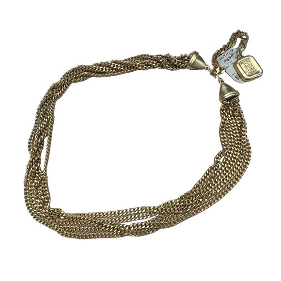 Vintage Ann Taylor Gold Tone Metal 5 Multi‎ Strand Belt main image 4